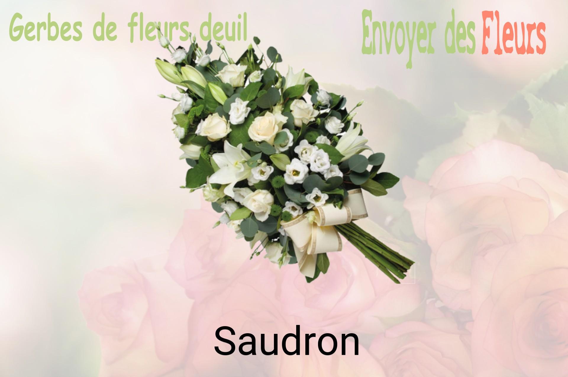 Gerbe de fleurs de deuil livrée à Saudron